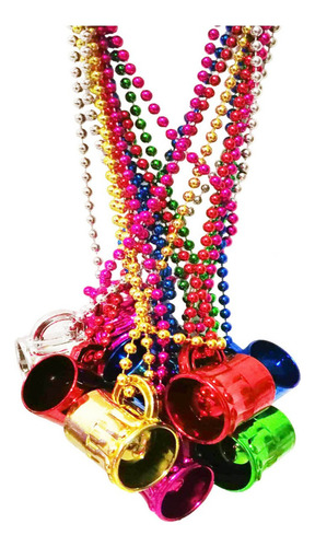 20 Vasitos Shots Caballitos Con Collar Batucada Fiesta 25ml