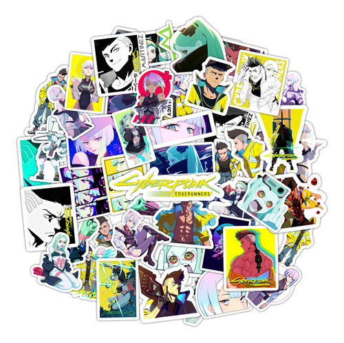 Pack 50 Stickers Adhesivo Anime Cyberpunk Edgerunners