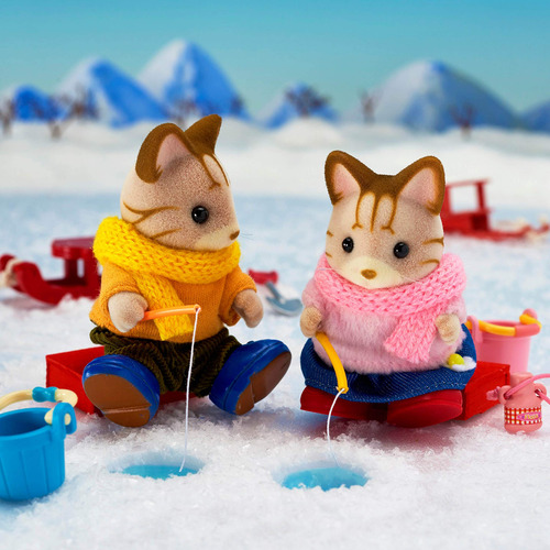 Figuras De Casa De Bonecas Calico Critters Sandy Cat Family