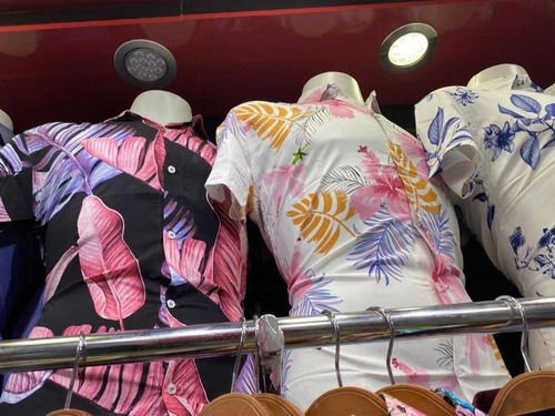 Kit 4 Camisa Social Masculino Slim Florida Floral