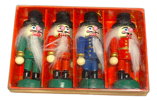 Adorno Figura Set Cascanueces Navidad Madera Navideño