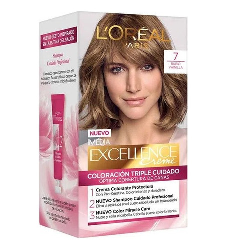 Tinte Para Cabello 7 Rubio Vainilla 162.5 Ml Excellence