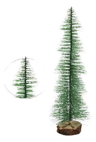 Arbolito Decorativo De Navidad 36 Cm Base De Madera
