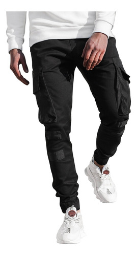 Joggers Pantalon Ajustado Elasticado Cargo De Varon