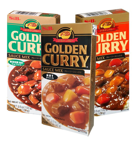 Imagen 1 de 5 de 3 Pck Pasta Golden Curry Japones Sauce Mix Hot Medium Mild 
