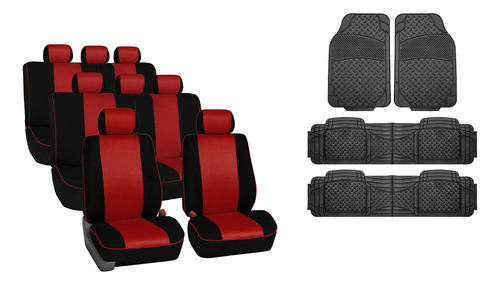 Funda Asiento Coche Color Rojo 3 Fila 8 Para Bolsa Aire