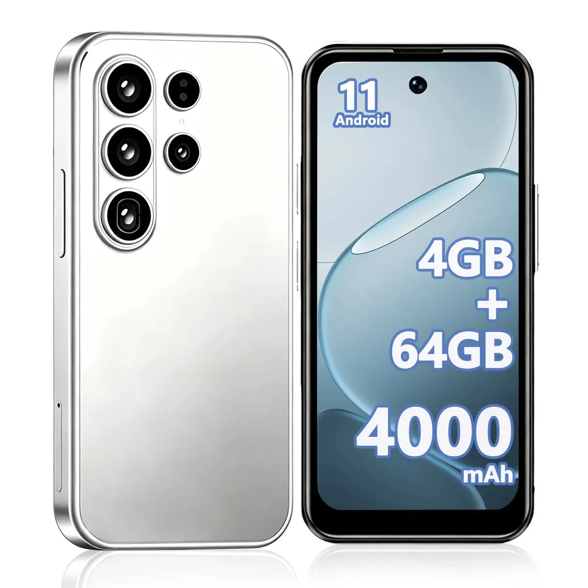 W&o S26 Mini Smartphone Android 3G Celulares 4gb Ram + 64gb Rom Almacenamiento,Doble Sim, Batería 4000 Mah, Doble Sim, Cámara 5mp + 8mp,pantalla HD de 3.8'' multilingüe celular baratos