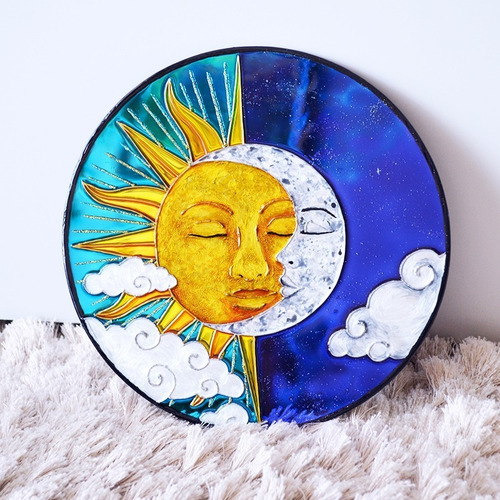Imagem 7 de 7 de Mandala Sol E Lua Em Espelho De 20cm