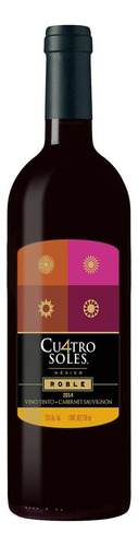 Pack De 6 Vino Tinto Cuatro Soles Roble 750 Ml