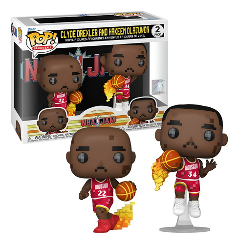 Funko Pop! Houston Rockets - Clyde Drexler Y Hakeem Olajuwon