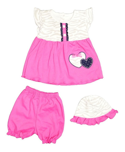 Conjunto Canastilla Para Bebe Niña 3 Pzas Vestido Saby Kids