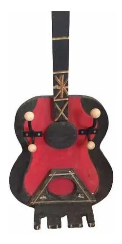 Perchero Con Forma De Guitarra / Madera Artesanal