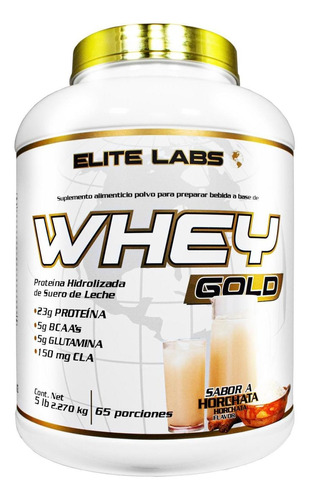 Proteina Elite Labs Whey Gold 5 Lb Proteina Hidrolizada Sabor Horchata Horchata Flavor