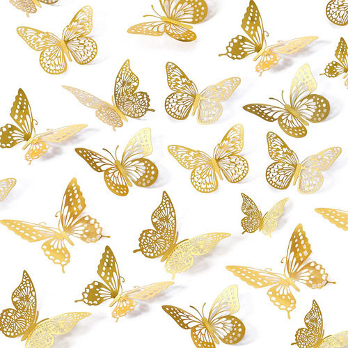 Mariposas Decorativas 3d Troqueladas Papel Adhesivo Pared