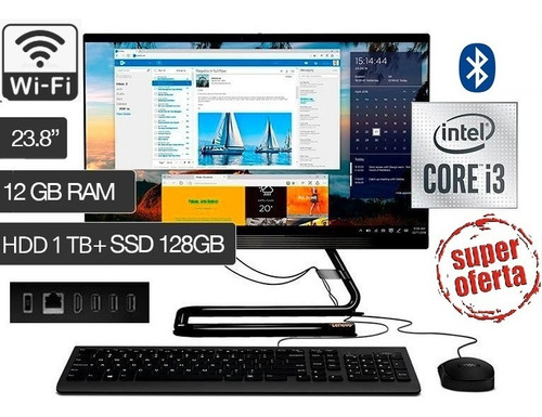 All In One Core I3 12gb Ram Ssd 256gb + 1tb Hdd 23.8