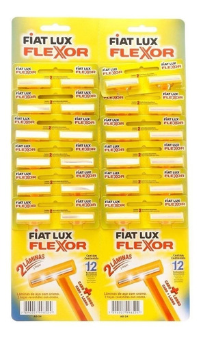 Aparelho De Barbear Amarelo Fiat Lux Flexor C/24
