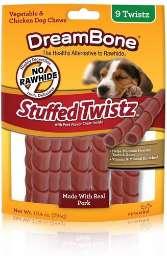 Dreambone Dbst-02457 Pork Stuffed Twist Pet Chew Treats (9 P