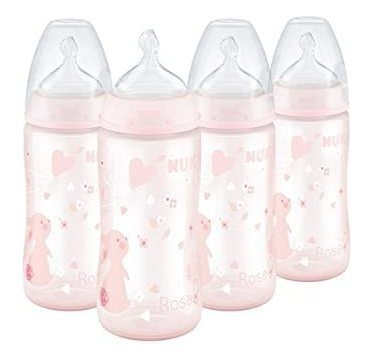 Biberon Anticolicos De Flujo Suave 10 Oz, Paquete De 4 Rosa