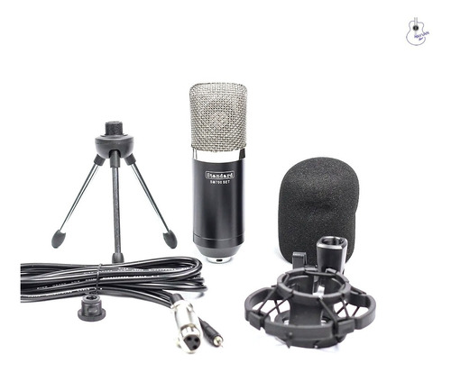 Kit Microfone Condensador C/ Shockmount Standard Sm700 Set Cor Preto