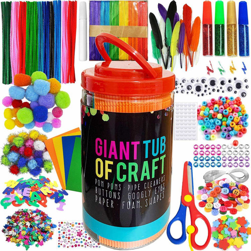 Moiso Mega Kids Crafts And Art Supplies Jar Kit 560+ Piece S