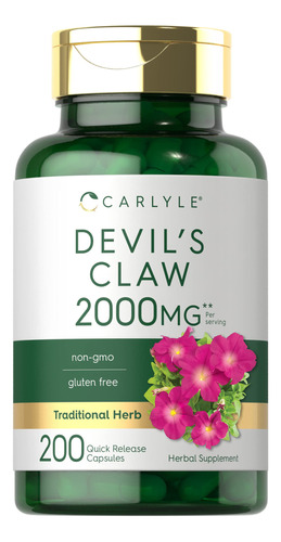 Suplemento Carlyle Devils Claw 2000 Mg 200 Cápsulas