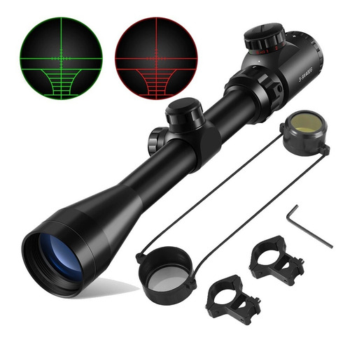 Imagen 6 de 10 de Mira Telescopica Rifles Pcp Caza Iluminada 3-9x40 Riel Rifle