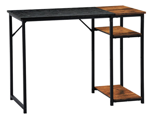 Furniturer Mesa De Escritura De Estudio De 39.4 Pulgadas Co. Color Negro
