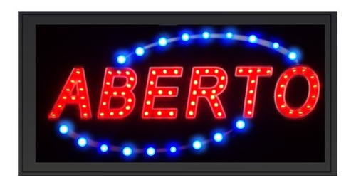 Painel De Led Letreiro Luminoso Placa Aberto - 110v