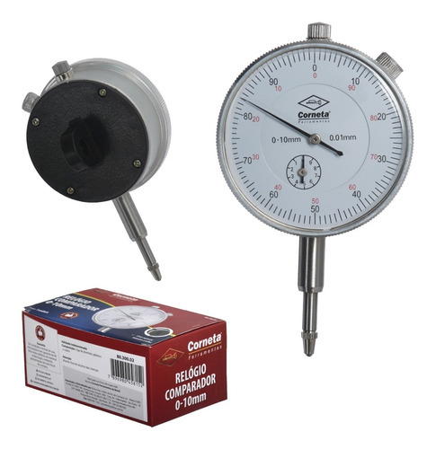 Relógio Comparador Analógico Escala 0-10mm P/ Base Magnética