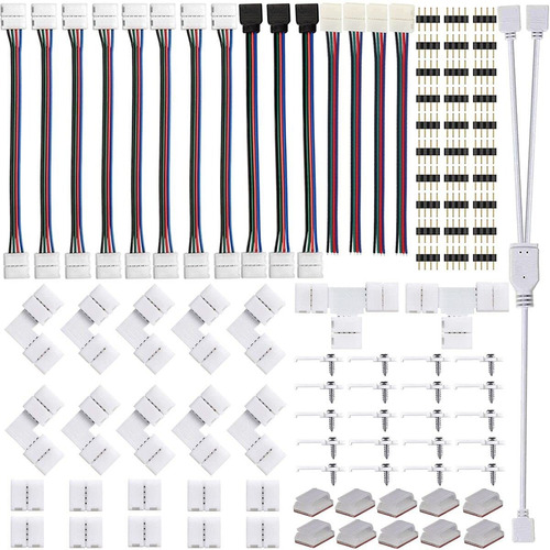 Kit Conector Tira Luz Led 5050 Rgb 4 Pin Para Sin Rapida