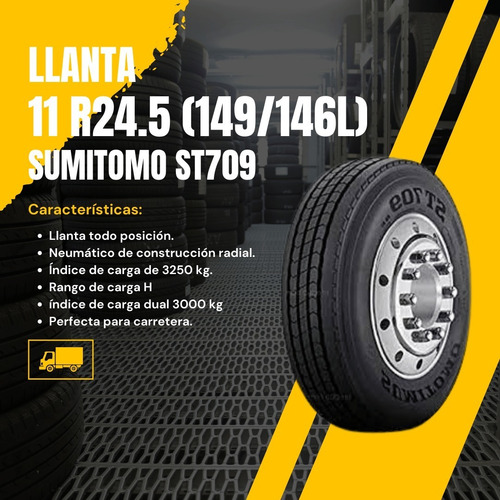 Llanta 11r24.5 Sumitomo St709