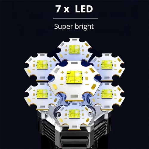 Linterna Led De 7 Modos, Lámpara Impermeable De 4 Modos Con