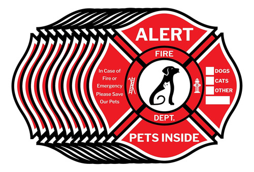 Pegatina De Alerta De Mascotas, Doble Cara, 10 Adhesivo...
