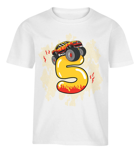 Playera De Cumpleaños Personalizada -para Niño-monster Truck