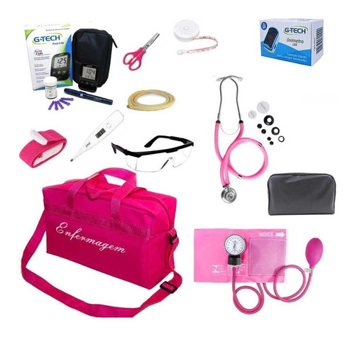 Kit Para Enfermagem Diversas Cores Luxo Rosa Premium