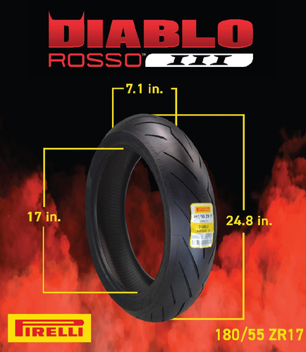 Pneu Traseiro 180-55 Zr-17 Gsf 1200 Bandit Diablo Rosso Iii