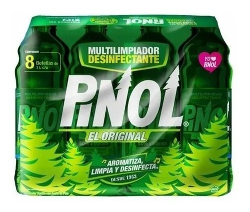 8 Pack Limpiador Multiusos Pinol El Original De 1 Litro C/u