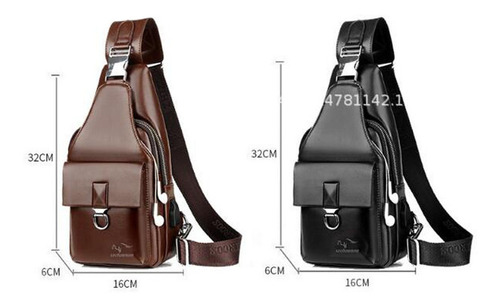 Bolso De Pecho Impermeable Para Hombre+cartera Bandolera Ant