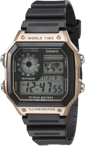 Reloj Casio Core Ae-1200wh 10 Años De Batería Hora Mundial