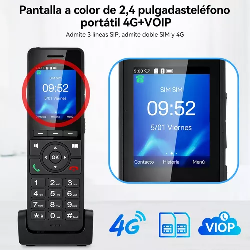 2.4'' 4g Wifi Teléfono Inalámbrico Español Tf+dual Sim Slot