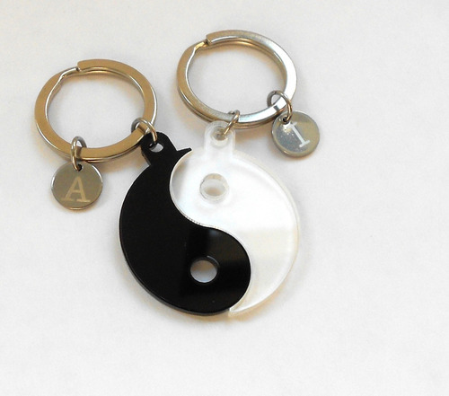 Llaveros Personalizados Para Parejas Yin Yang Regalos Novios