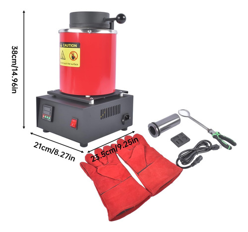 Forno De Fusão De Ouro De 2kg, 1500w, 1150 °c Com Cadinho