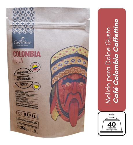 Cafe Tostado Caffettino Colombia Molido P/ Dolce