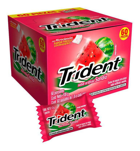 Chicle Trident 1s Sabor A Sandia X60unds