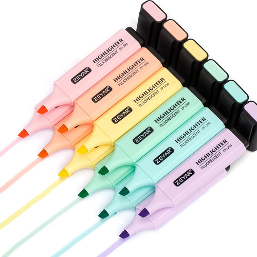 Resaltador, Macaron Colors Chisel Tip Marker Pen, Color...