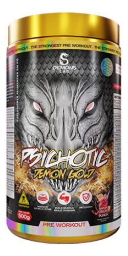 Pre Treino Psichotic Demon Gold 500g Luva Demons Lab Sabor Sem Sabor
