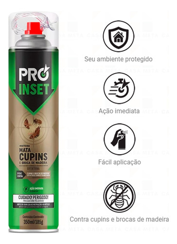 Kit 2 Mata Cupim Pro Inset Mata Sem Cheiro Forte Spray 350ml