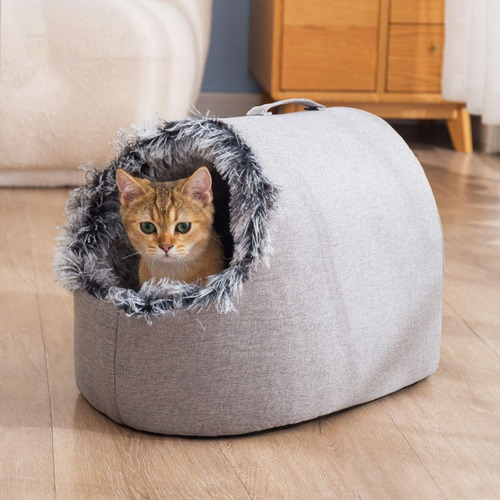 Mascota Casa De Gato Nido Cama De Perro Pequeño Gris Claro