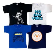 Comprar Remeras Y Musculosas Algodón Estampadas T. 2 Al 20 Pack X12