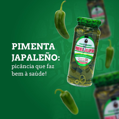 Pimenta Jalapeño Inteira Conserva Mista 350g